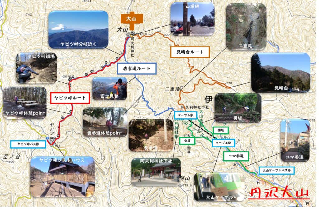 丹沢大山コースマップ・ルートマップ画像