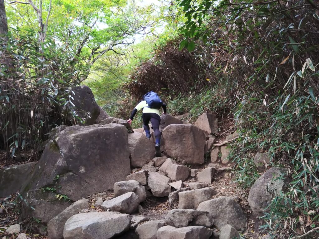 筑波山・蛇紋岩の岩登り