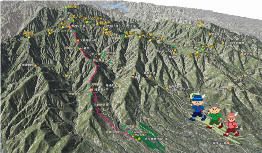 塔ノ岳ルートマップ